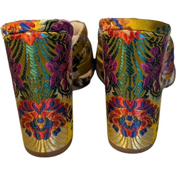 RAYE x REVOLVE Monroe Mule Floral Gold Brocade‎ Slide Mule Women's Size 8 - Picture 6 of 16